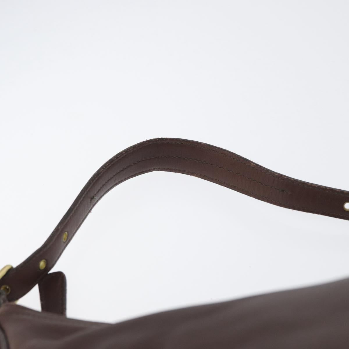 Coach Shoulder Bag Leather Brown Gold Auth 172666