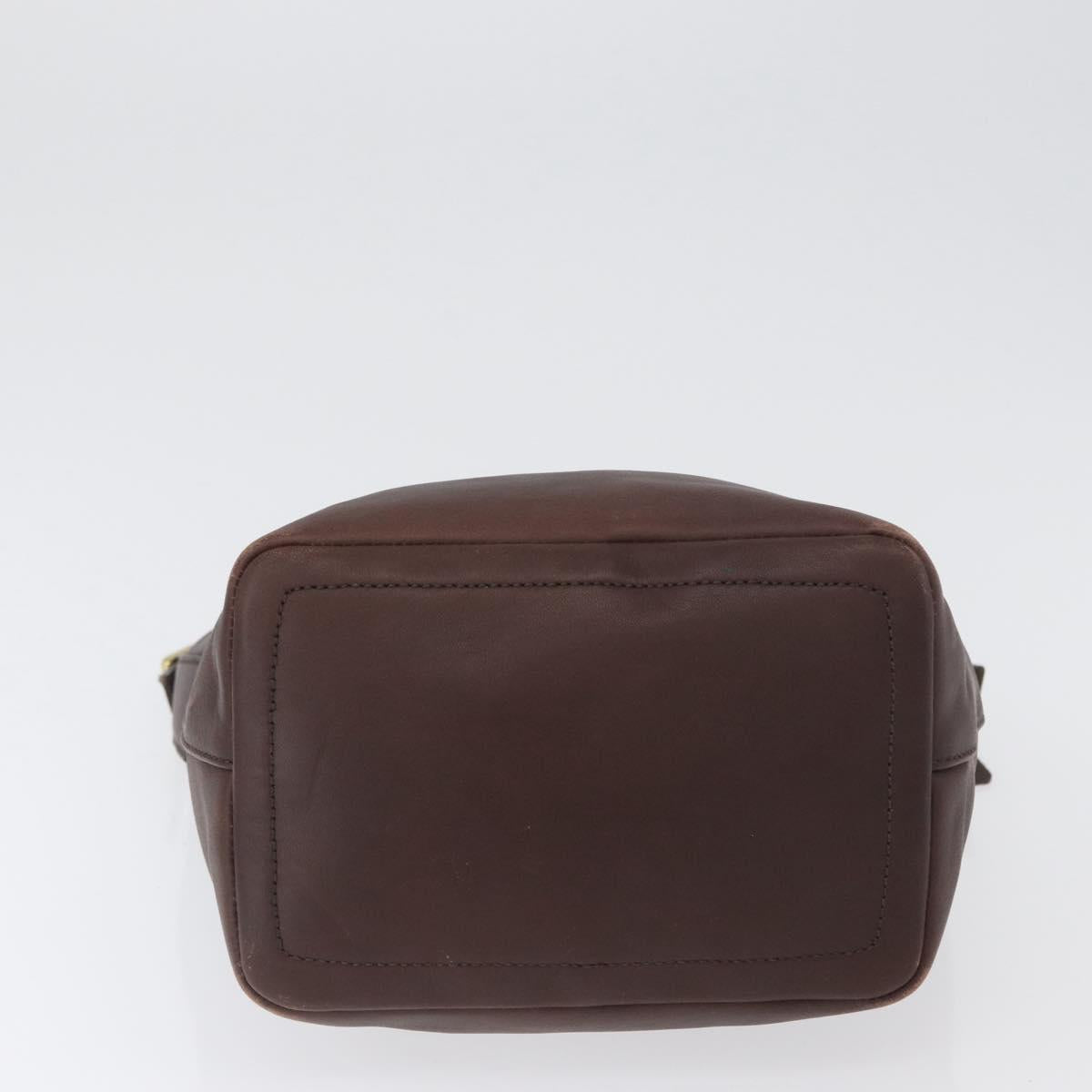 Coach Shoulder Bag Leather Brown Gold Auth 172666
