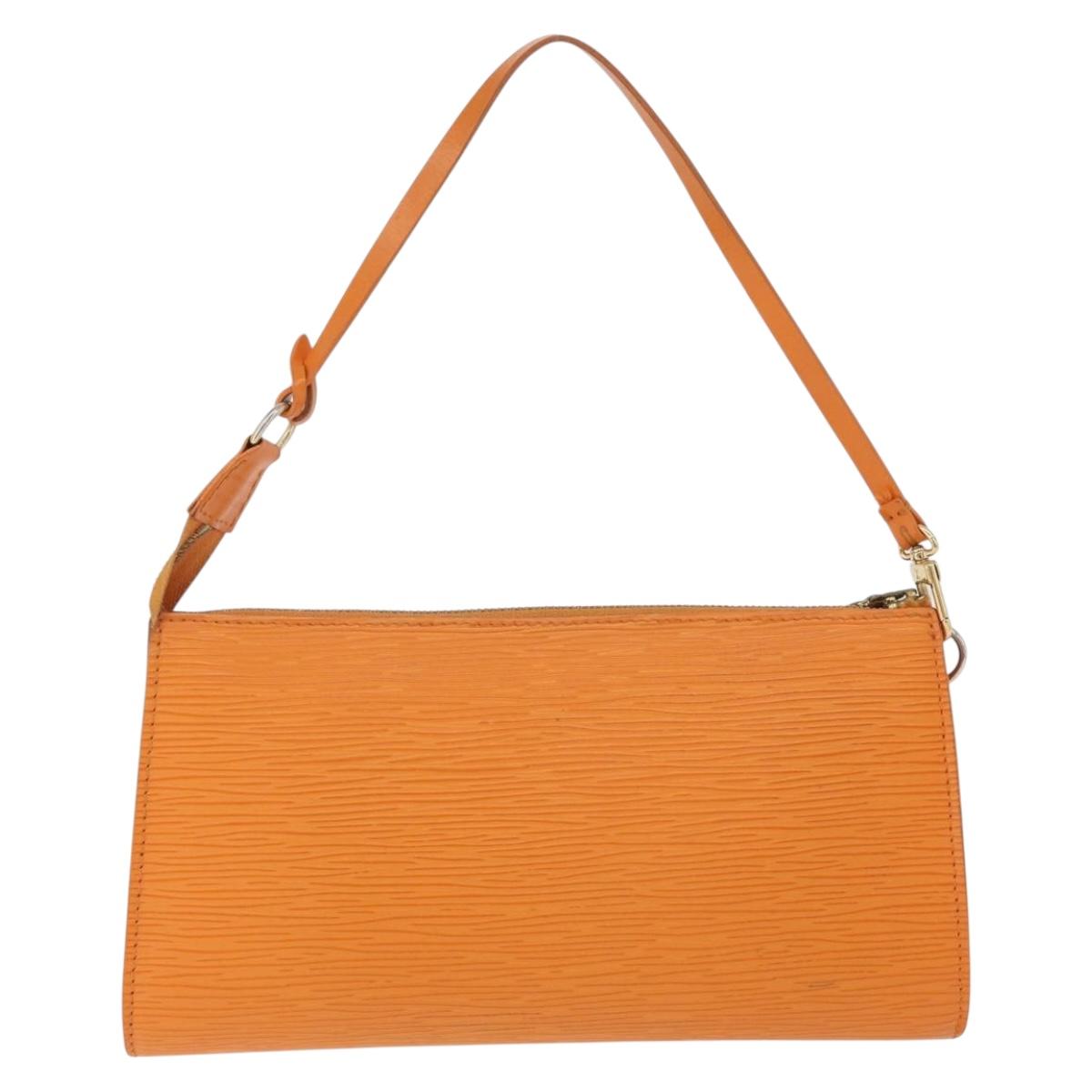 LOUIS VUITTON Epi Pochette Accessoires Pouch Orange Mandarin M5294H Auth 172673