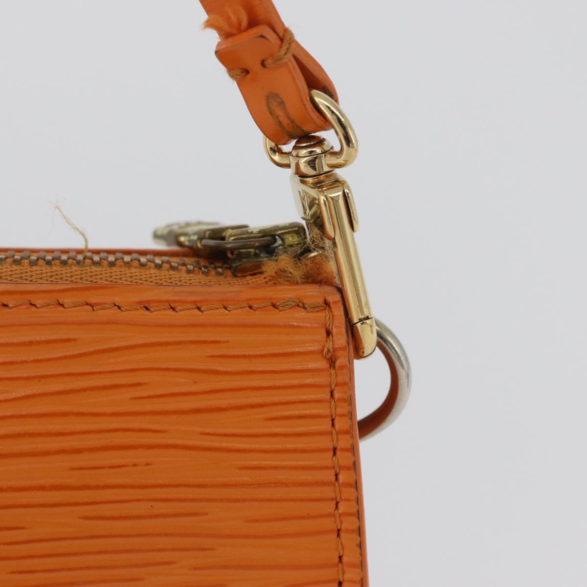 LOUIS VUITTON Epi Pochette Accessoires Pouch Orange Mandarin M5294H Auth 172673