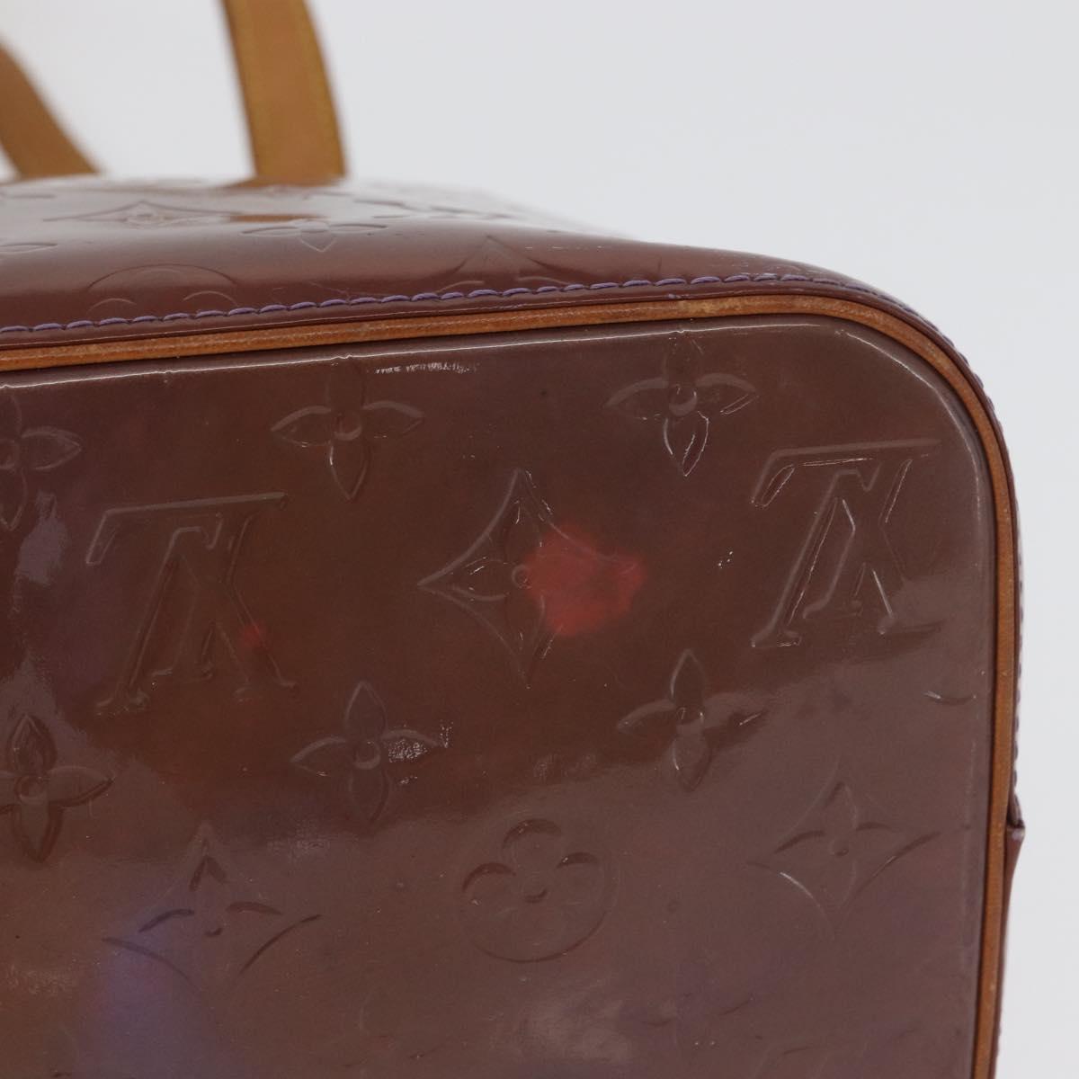 LOUIS VUITTON Monogram Vernis Houston Hand Bag Purple Viole M91093 Auth 172677
