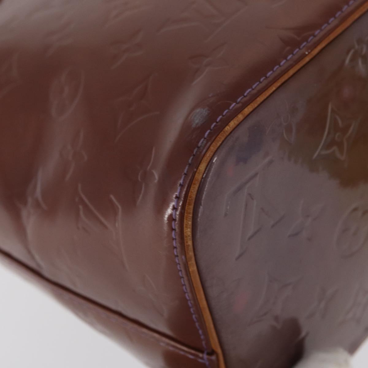 LOUIS VUITTON Monogram Vernis Houston Hand Bag Purple Viole M91093 Auth 172677