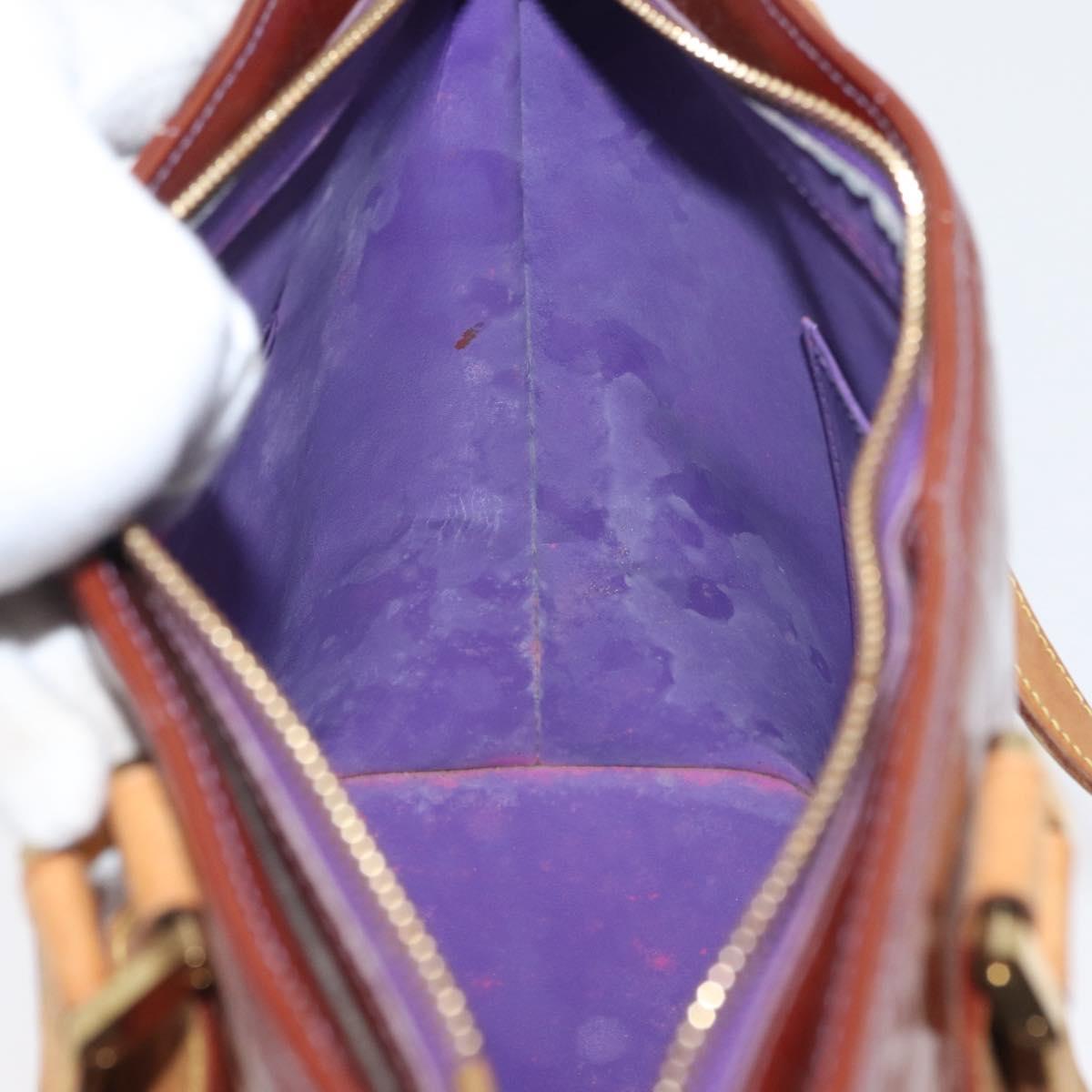 LOUIS VUITTON Monogram Vernis Houston Hand Bag Purple Viole M91093 Auth 172677