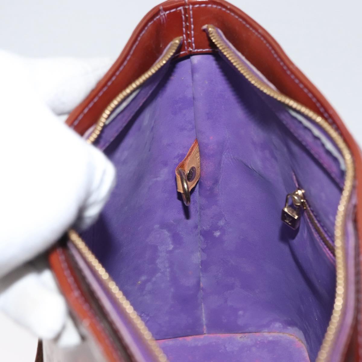 LOUIS VUITTON Monogram Vernis Houston Hand Bag Purple Viole M91093 Auth 172677
