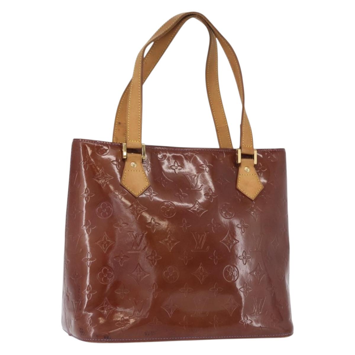 LOUIS VUITTON Monogram Vernis Houston Hand Bag Purple Viole M91093 Auth 172677