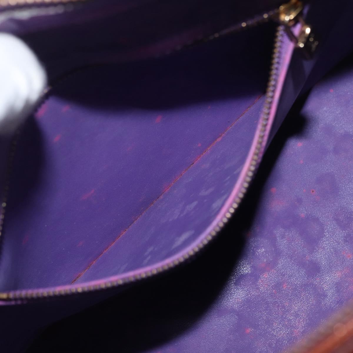 LOUIS VUITTON Monogram Vernis Houston Hand Bag Purple Viole M91093 Auth 172677
