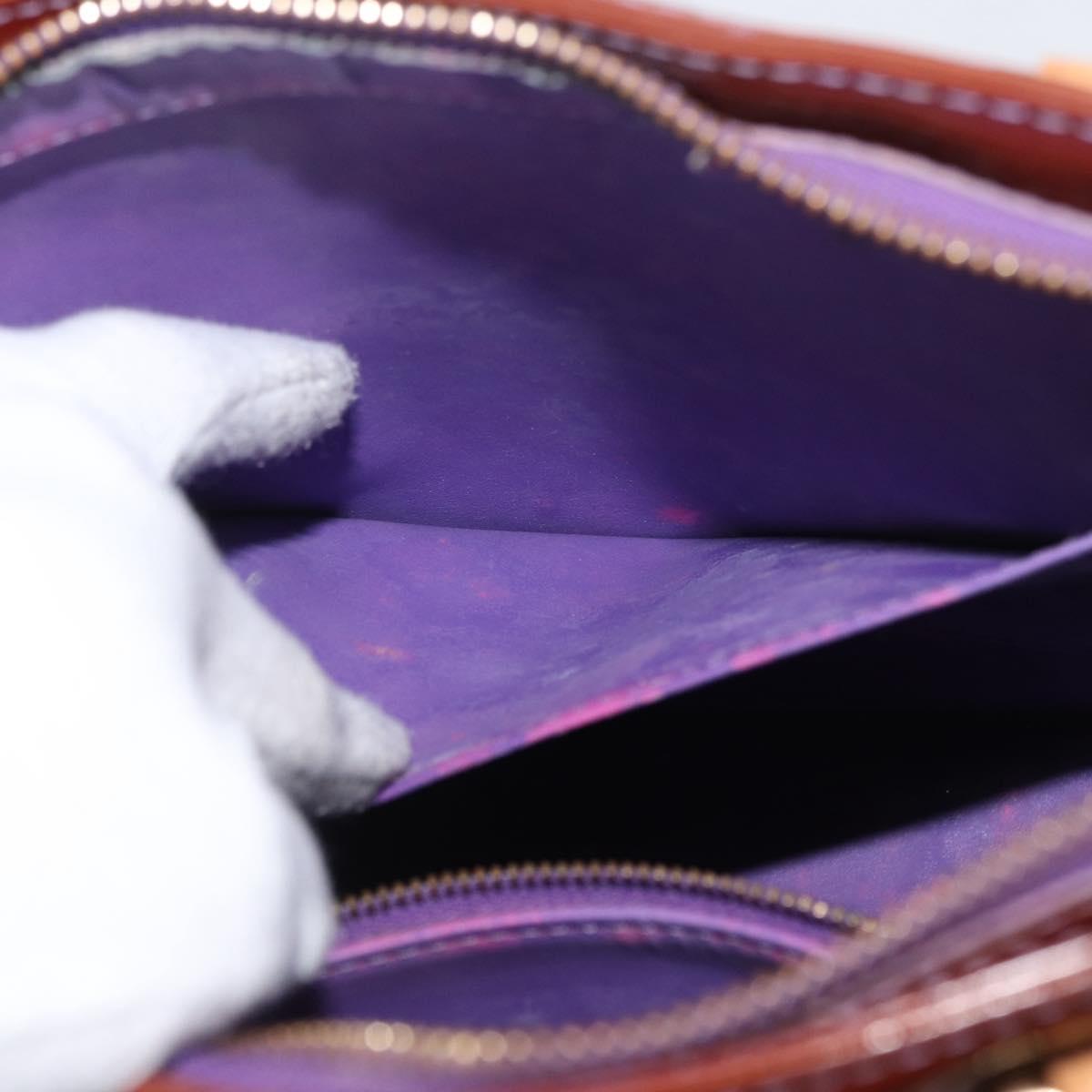 LOUIS VUITTON Monogram Vernis Houston Hand Bag Purple Viole M91093 Auth 172677