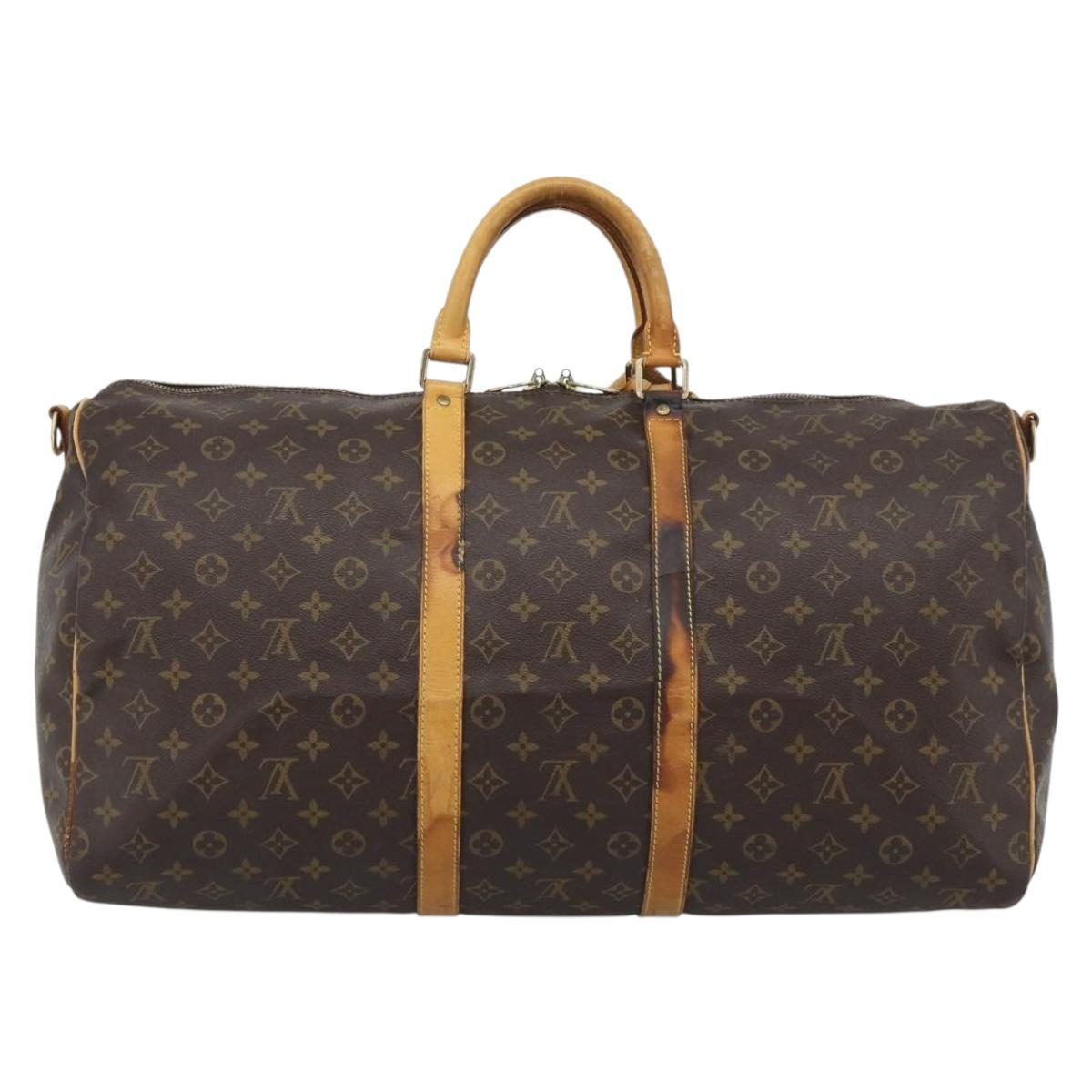 LOUIS VUITTON Monogram Keepall Bandouliere 55 Boston Bag M41414 LV Auth 172687