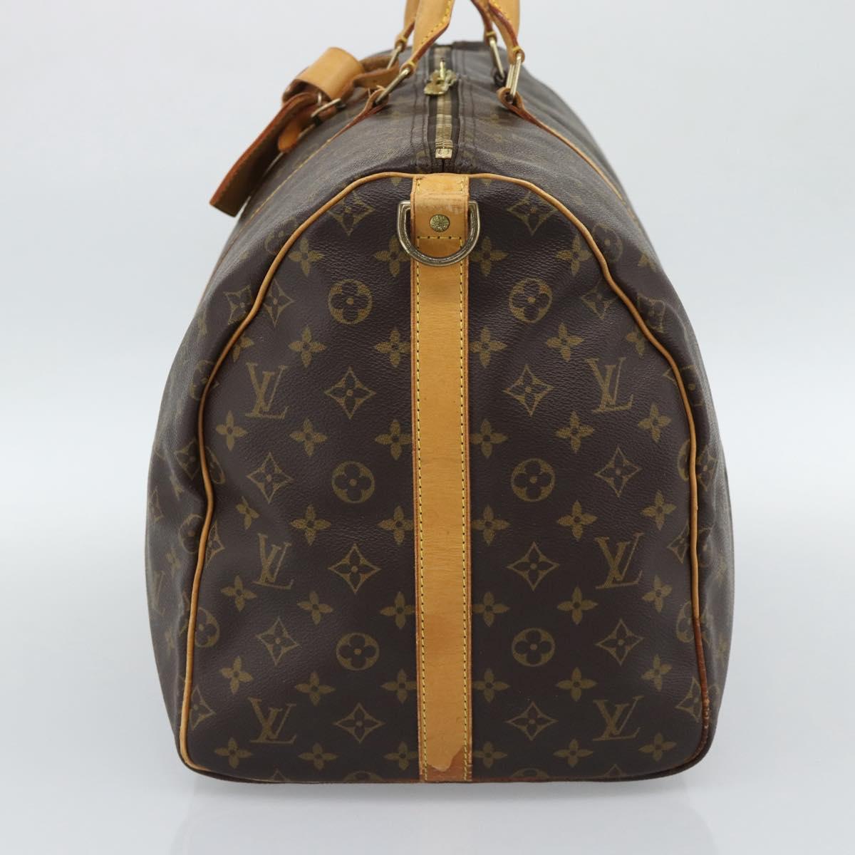 LOUIS VUITTON Monogram Keepall Bandouliere 55 Boston Bag M41414 LV Auth 172687