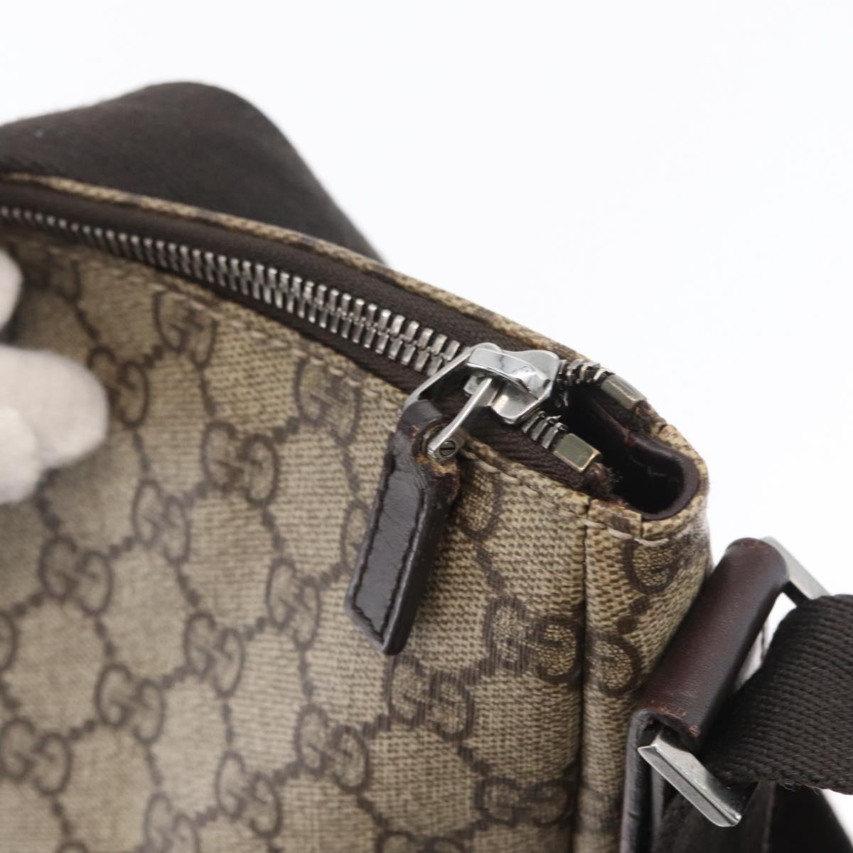 GUCCI GG Canvas Shoulder Bag PVC Beige Silver 110054 Auth 172689