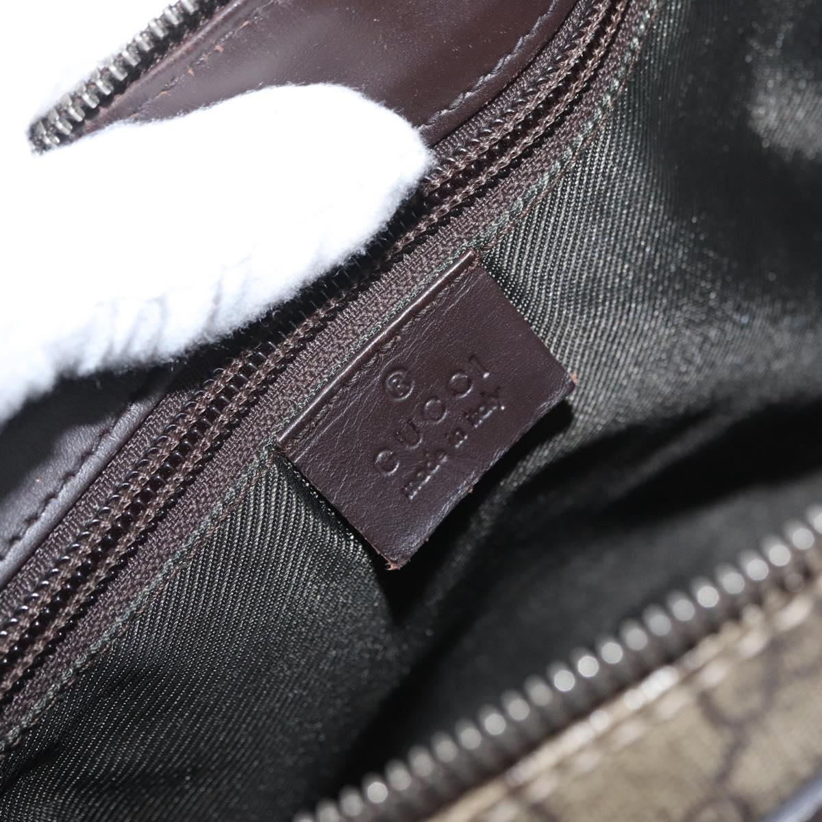 GUCCI GG Canvas Shoulder Bag PVC Beige Silver 110054 Auth 172689