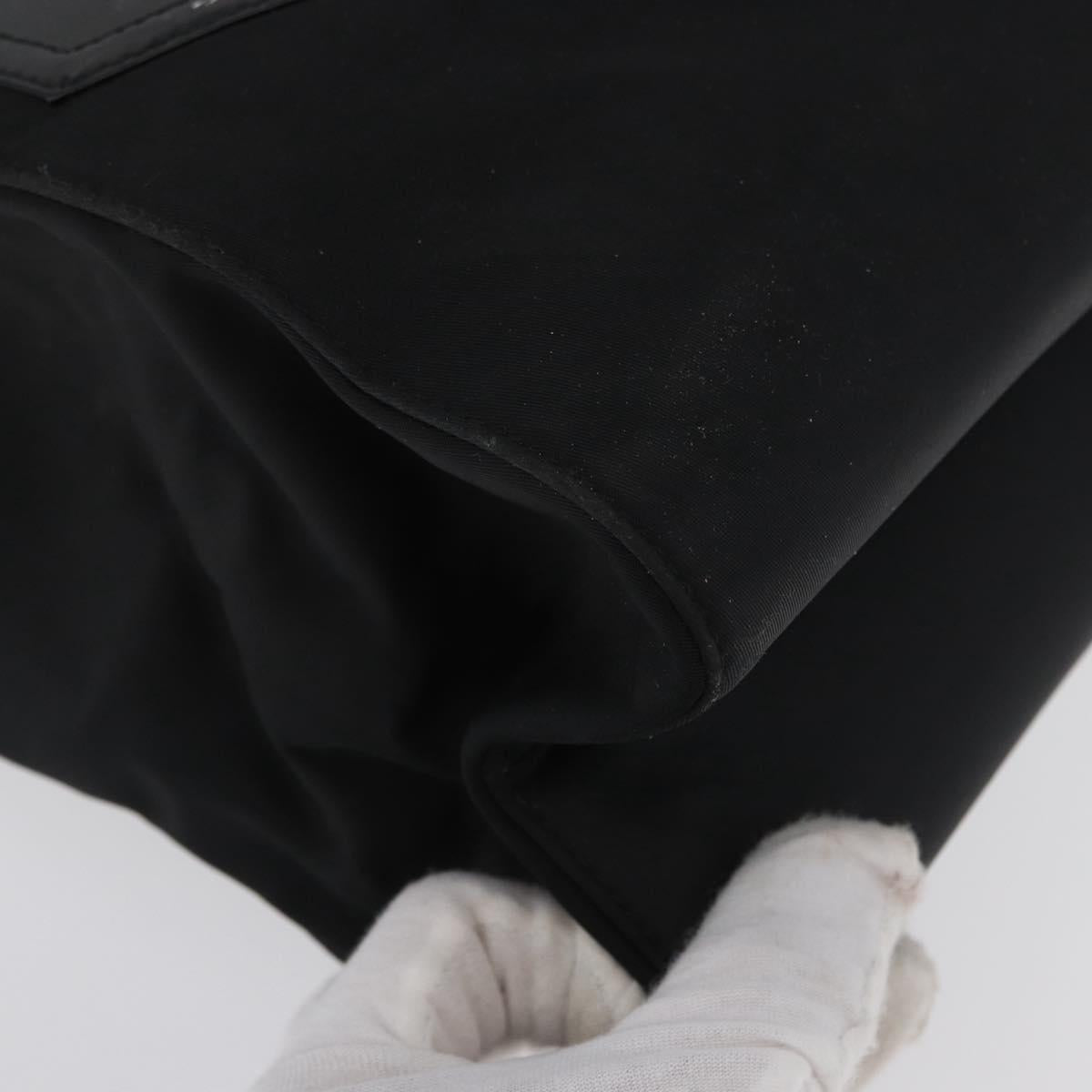 Christian Dior Tote Bag Nylon Black Silver Auth 172694