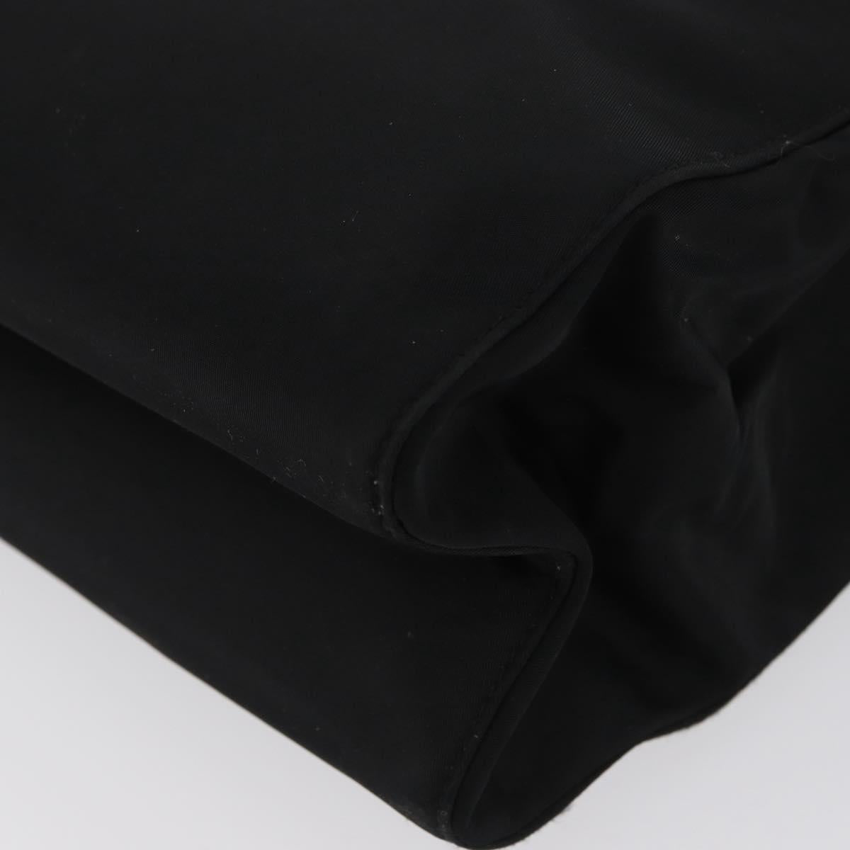 Christian Dior Tote Bag Nylon Black Silver Auth 172694