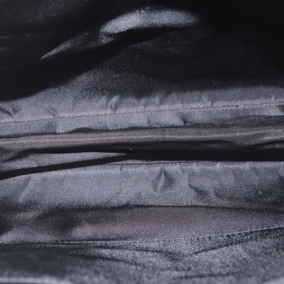 Christian Dior Tote Bag Nylon Black Silver Auth 172694