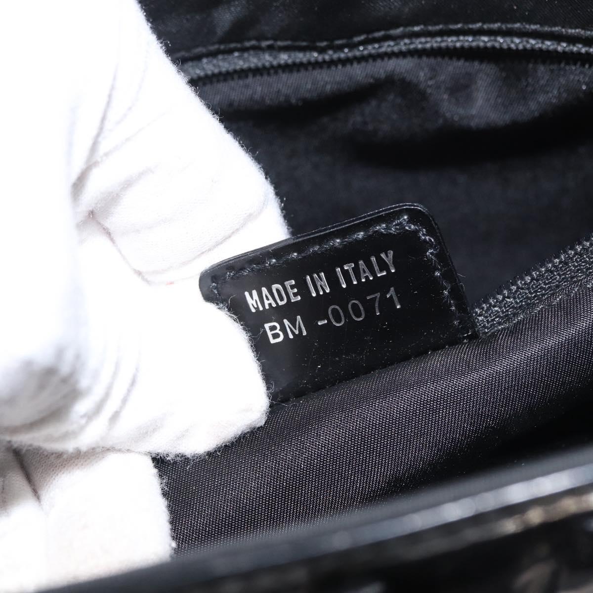 Christian Dior Tote Bag Nylon Black Silver Auth 172694