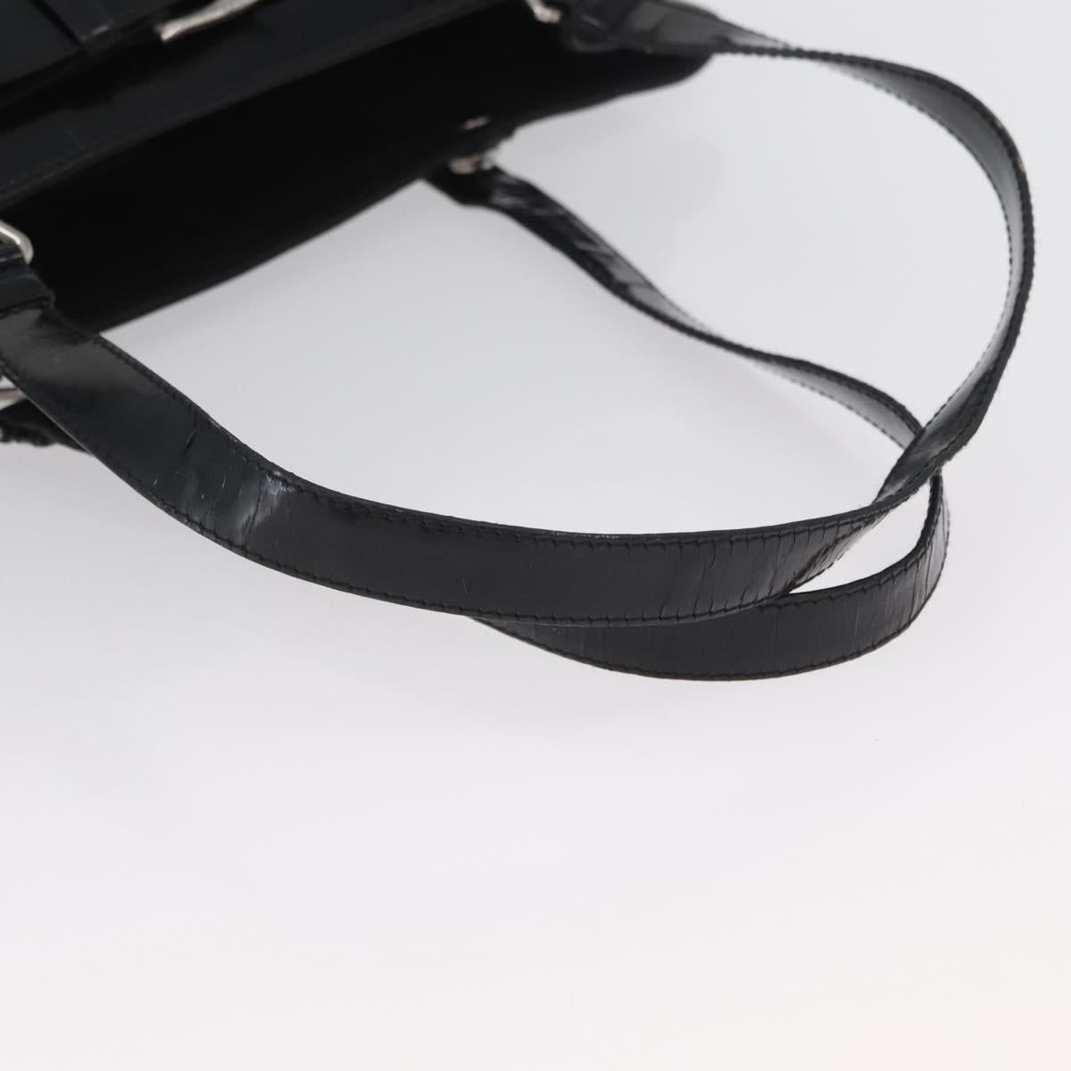 Christian Dior Tote Bag Nylon Black Silver Auth 172694