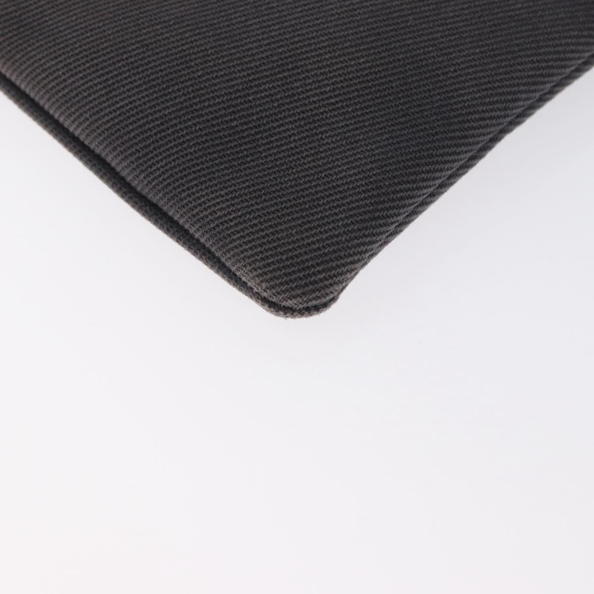 SAINT LAURENT Clutch Bag Canvas Gray Silver Auth 172695