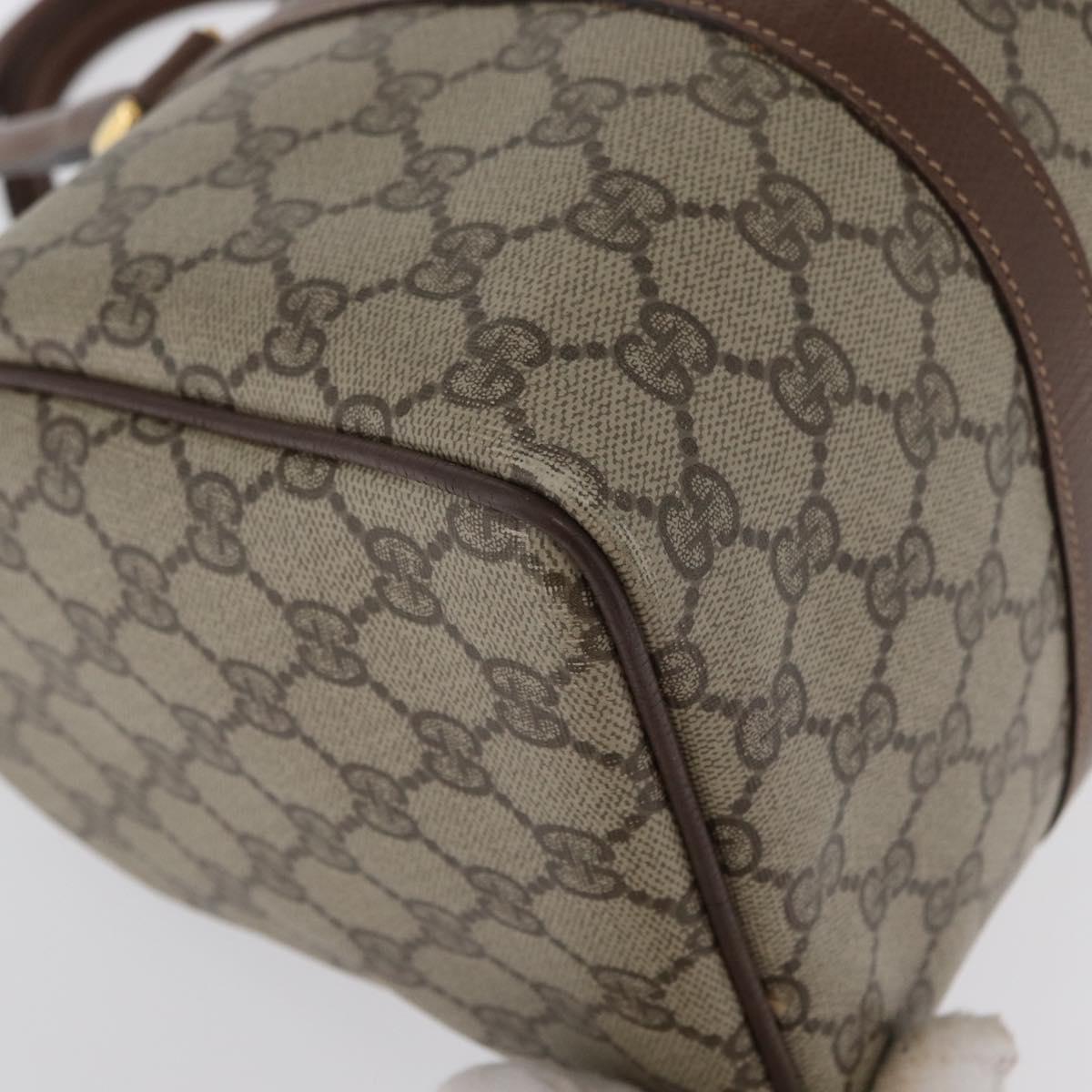 GUCCI GG Supreme Boston Bag PVC Beige Gold 002 123 6842 Auth 172706