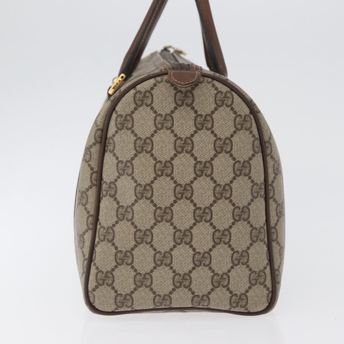GUCCI GG Supreme Boston Bag PVC Beige Gold 002 123 6842 Auth 172706