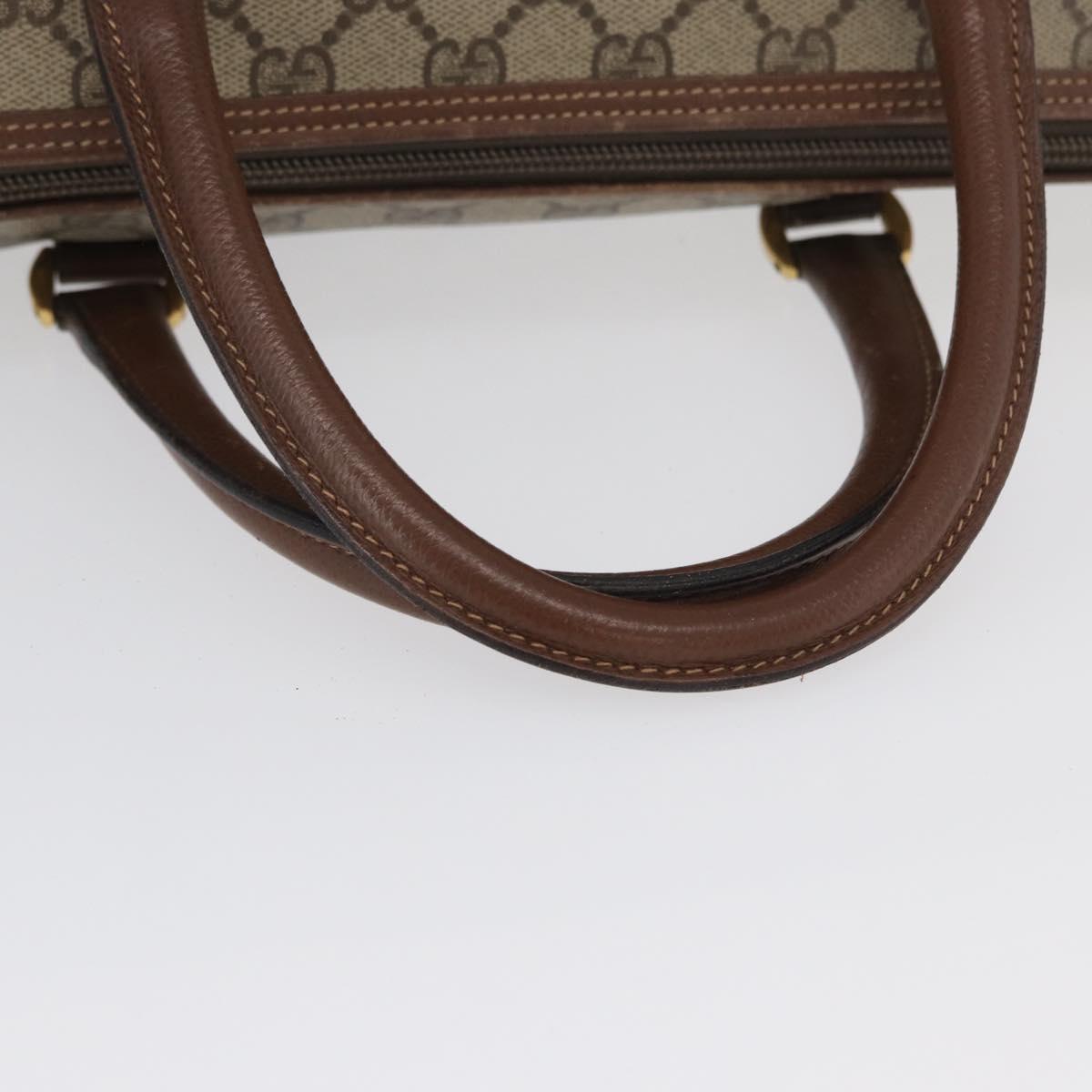 GUCCI GG Supreme Boston Bag PVC Beige Gold 002 123 6842 Auth 172706