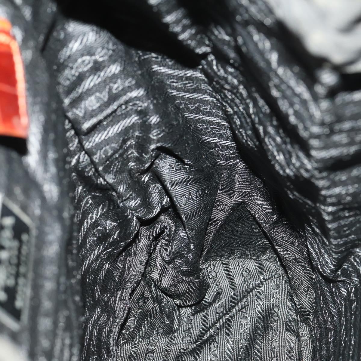 PRADA Backpack Nylon Black Silver Auth 172717
