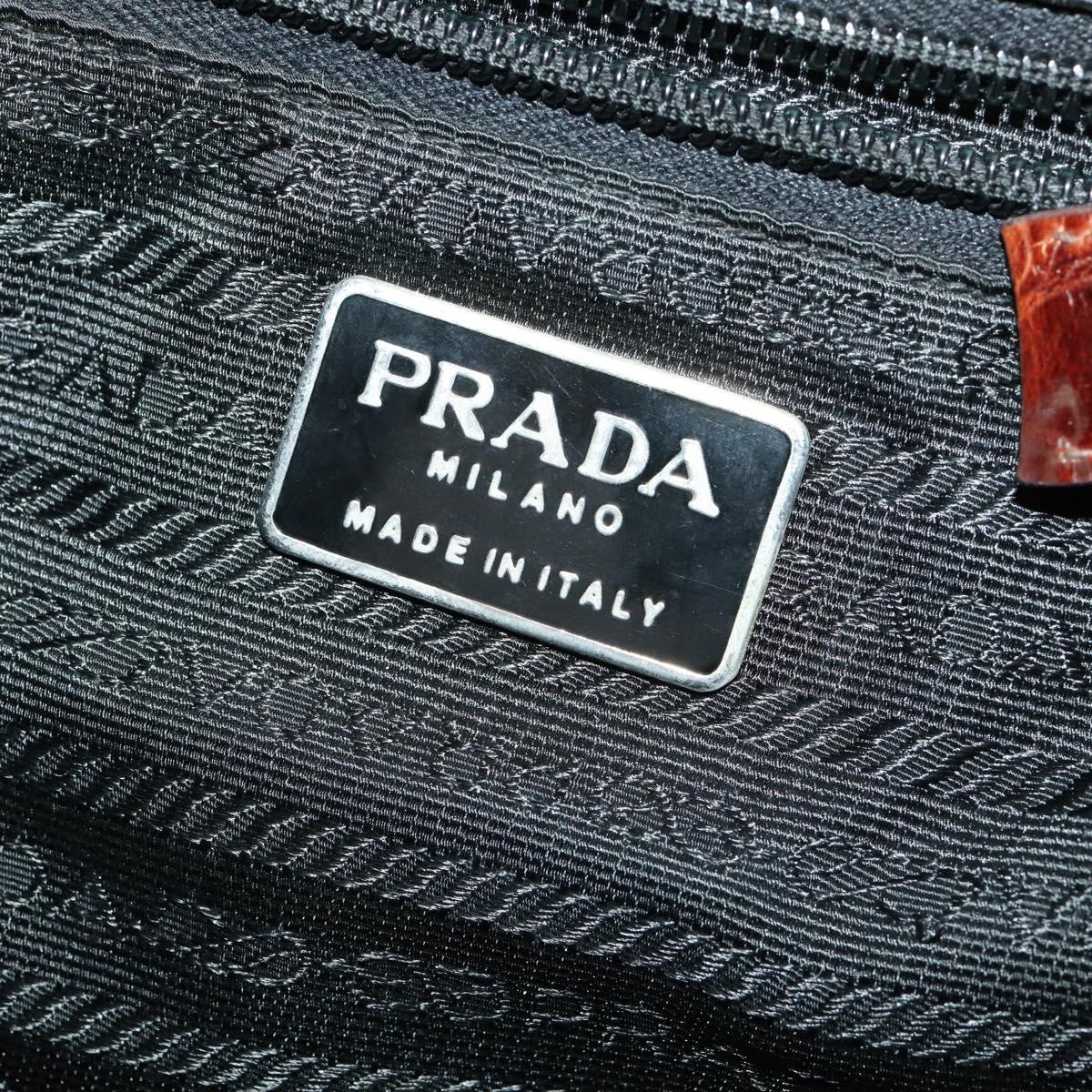 PRADA Backpack Nylon Black Silver Auth 172717