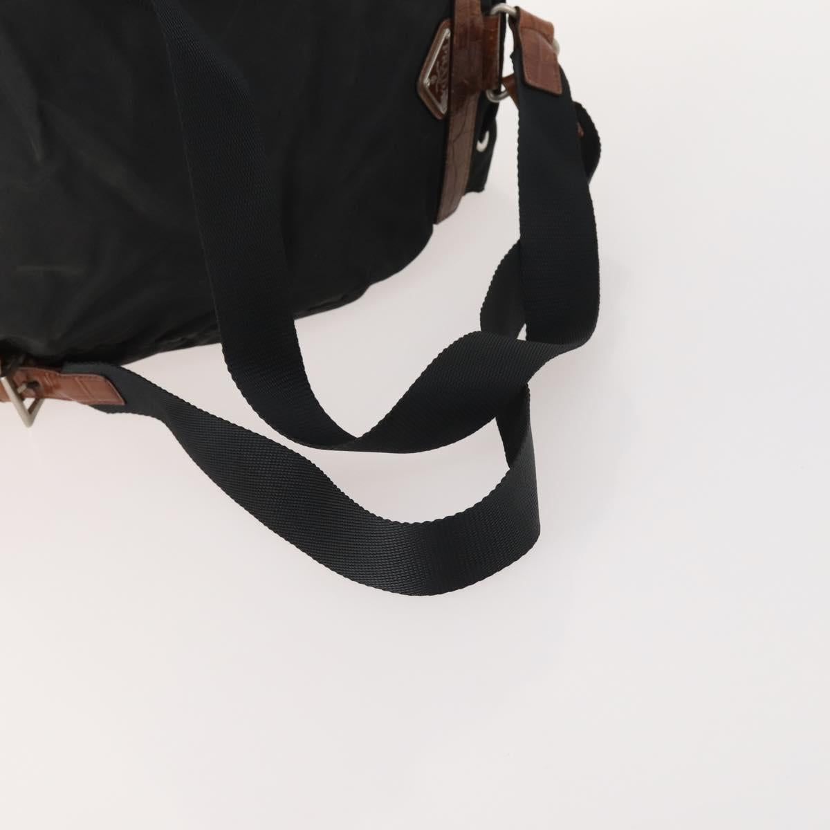 PRADA Backpack Nylon Black Silver Auth 172717