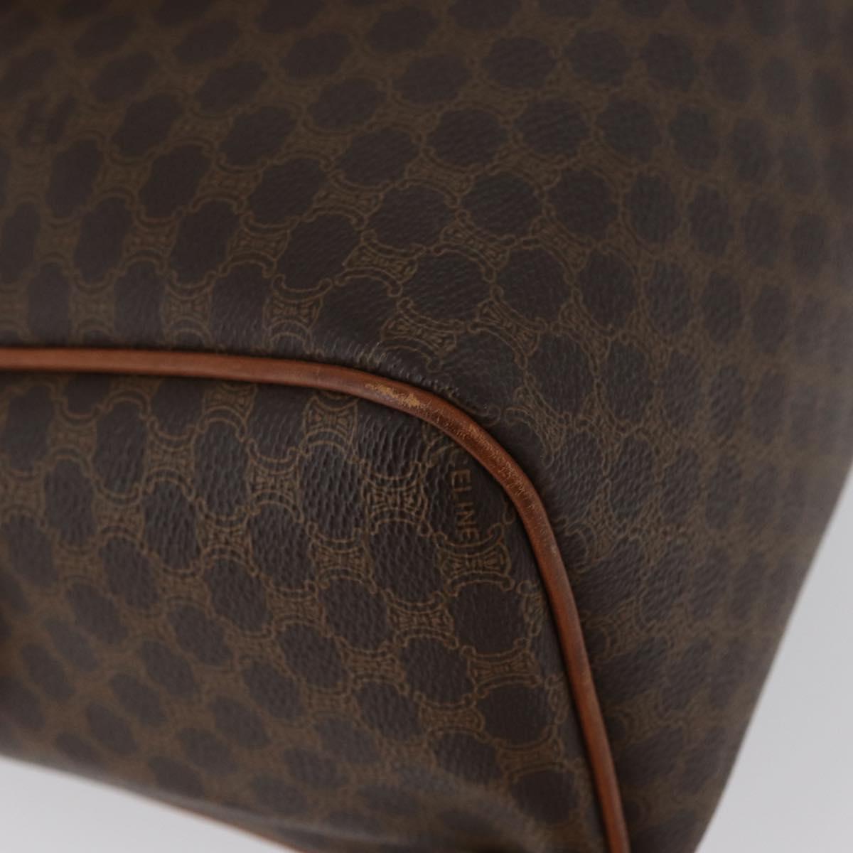 CELINE Macadam Canvas Hand Bag PVC Leather Brown Gold Auth 172719