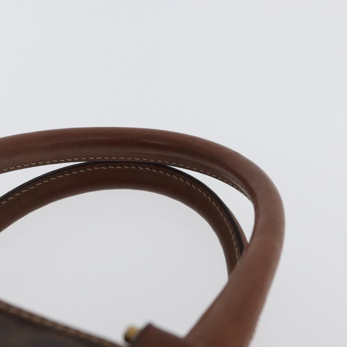 CELINE Macadam Canvas Hand Bag PVC Leather Brown Gold Auth 172719