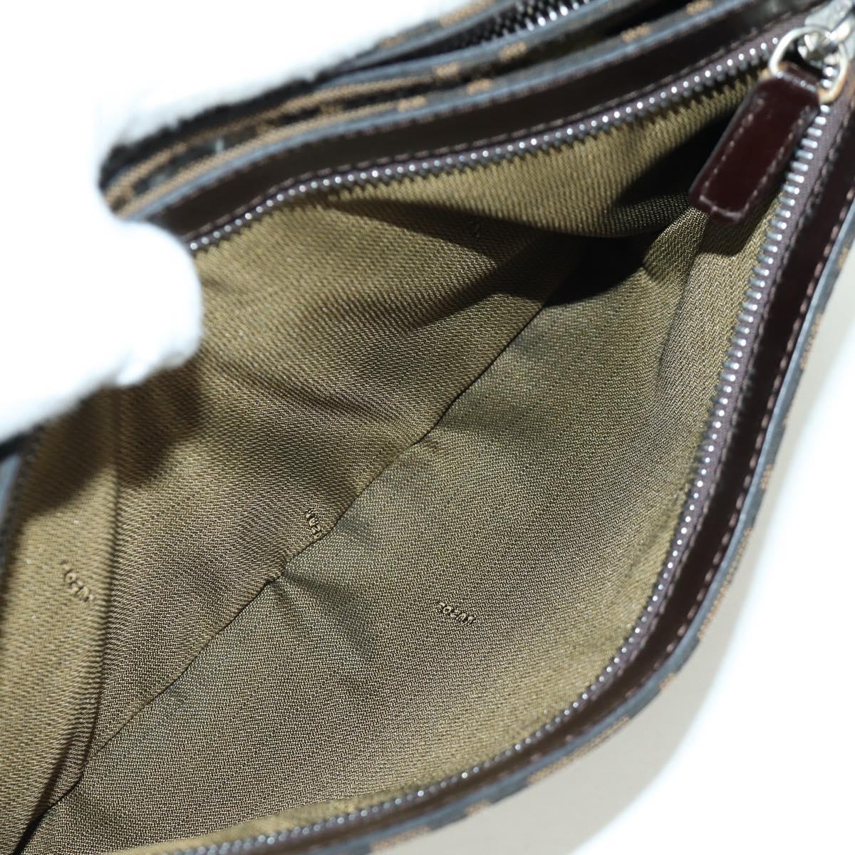 FENDI Zucca Canvas Shoulder Bag Black Brown Auth 172726SAV