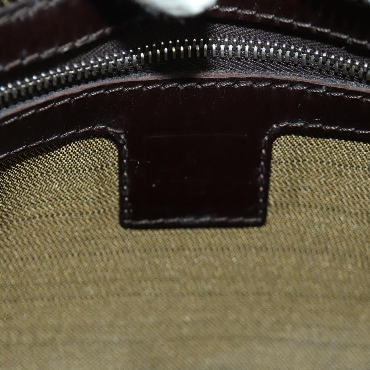 FENDI Zucca Canvas Shoulder Bag Black Brown Auth 172726SAV