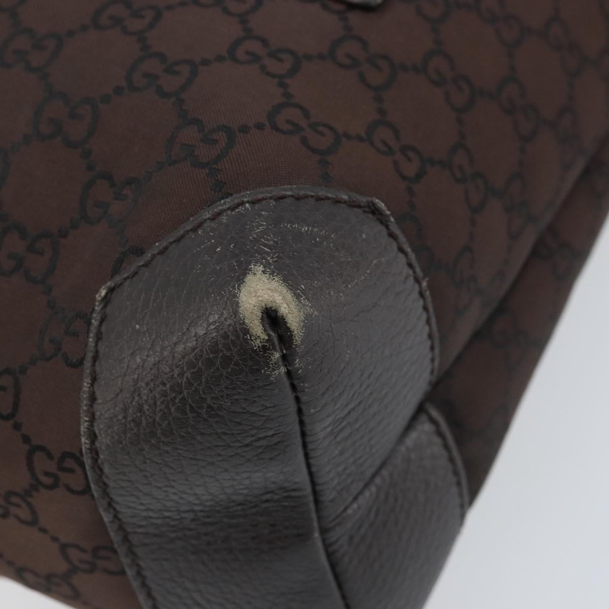 GUCCI GG Canvas Tote Bag Brown Silver 180450 Auth 172731