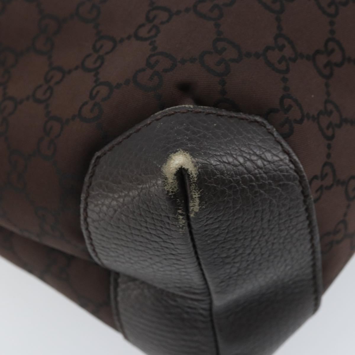 GUCCI GG Canvas Tote Bag Brown Silver 180450 Auth 172731