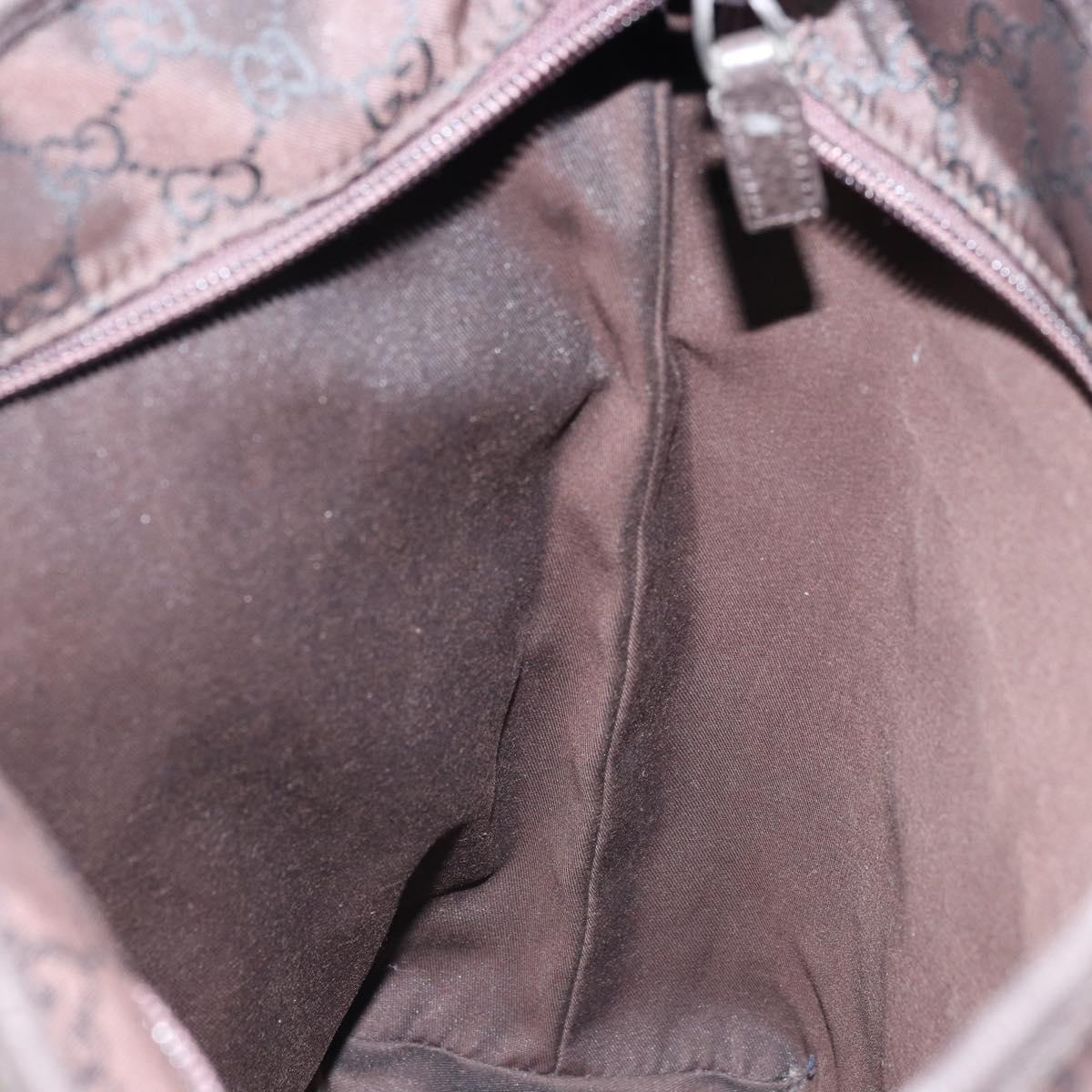 GUCCI GG Canvas Tote Bag Brown Silver 180450 Auth 172731