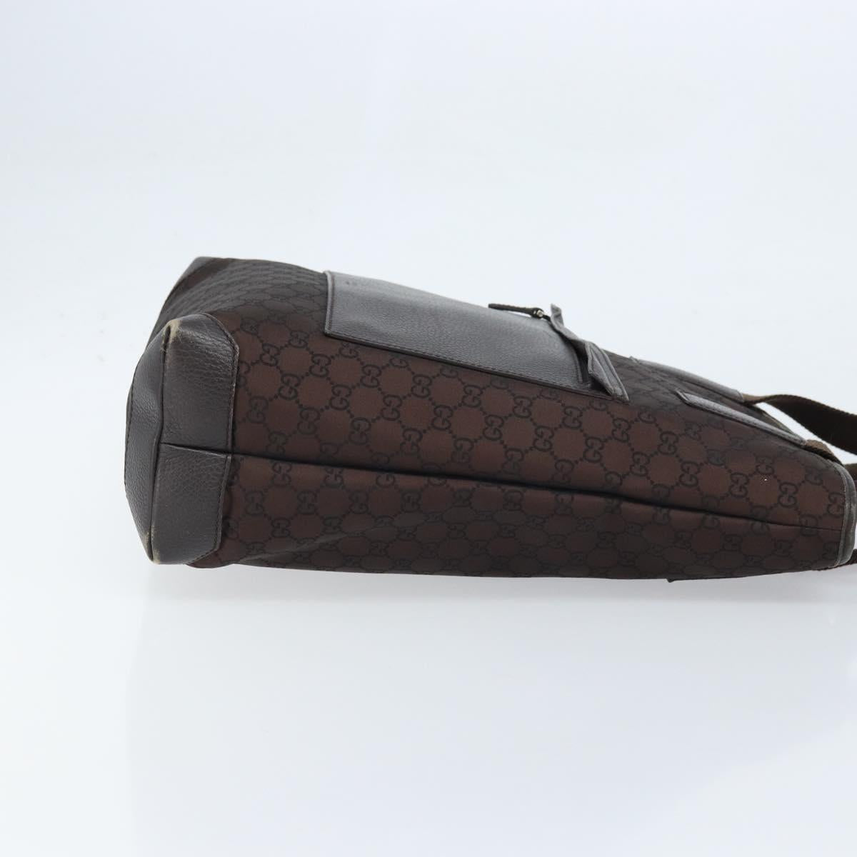 GUCCI GG Canvas Tote Bag Brown Silver 180450 Auth 172731