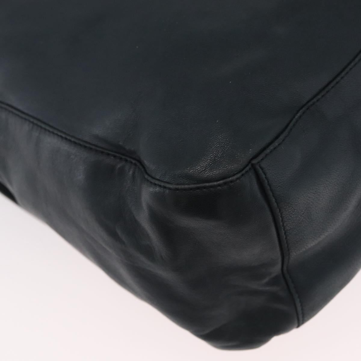 PRADA Plastic Chain Shoulder Bag Leather Black Auth 172733
