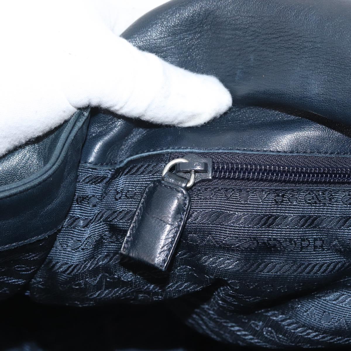 PRADA Plastic Chain Shoulder Bag Leather Black Auth 172733