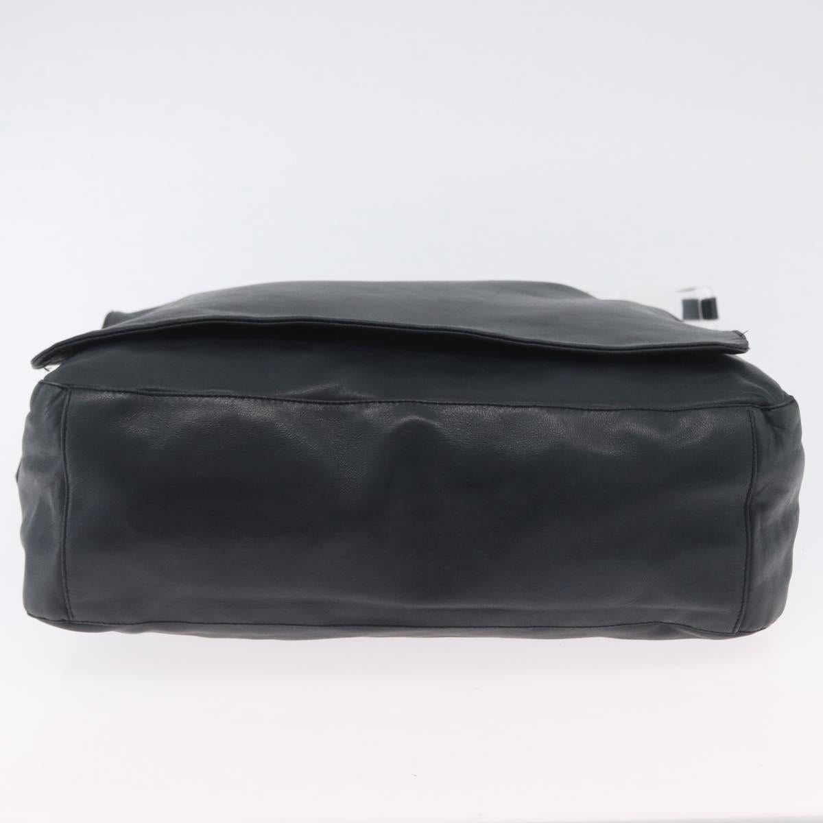 PRADA Plastic Chain Shoulder Bag Leather Black Auth 172733