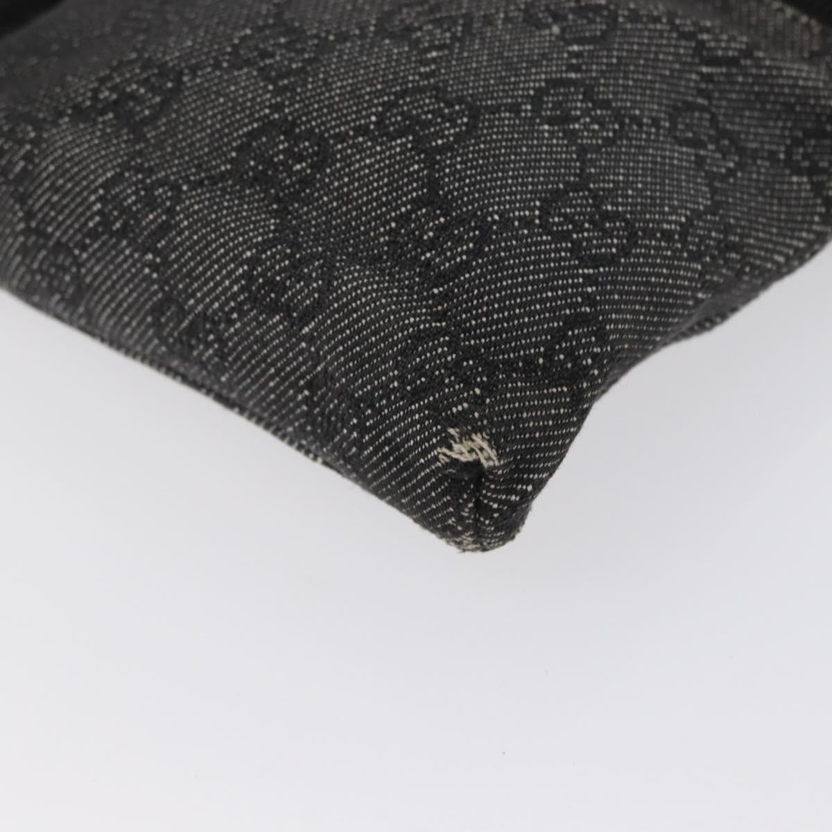 GUCCI GG Canvas Waist bag Black Silver 28566 Auth 172746
