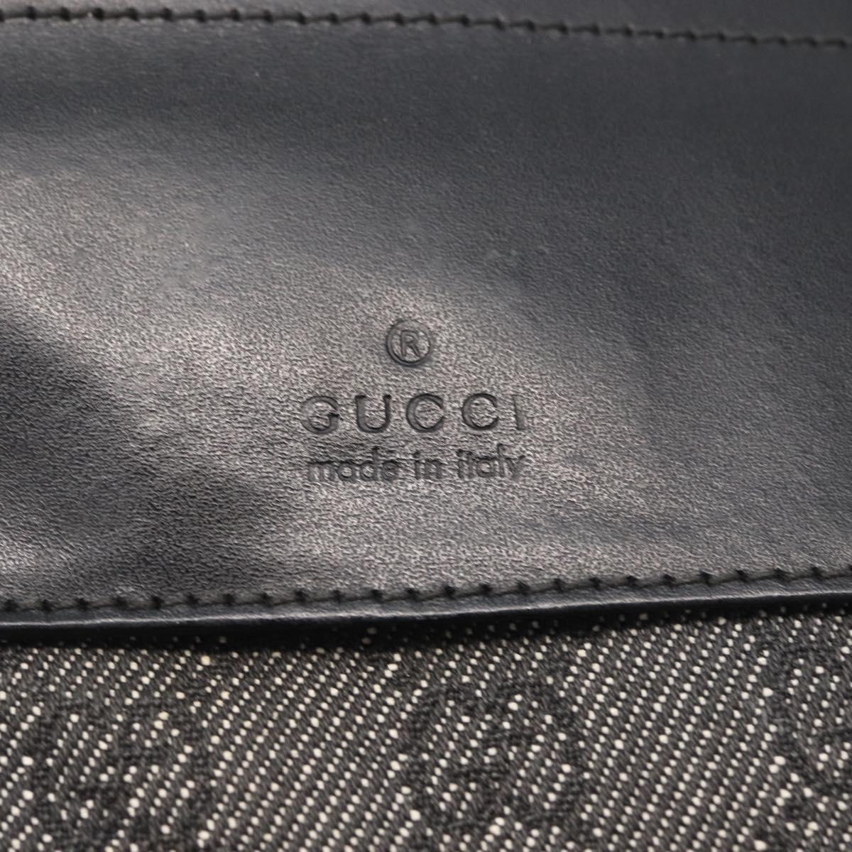 GUCCI GG Canvas Waist bag Black Silver 28566 Auth 172746
