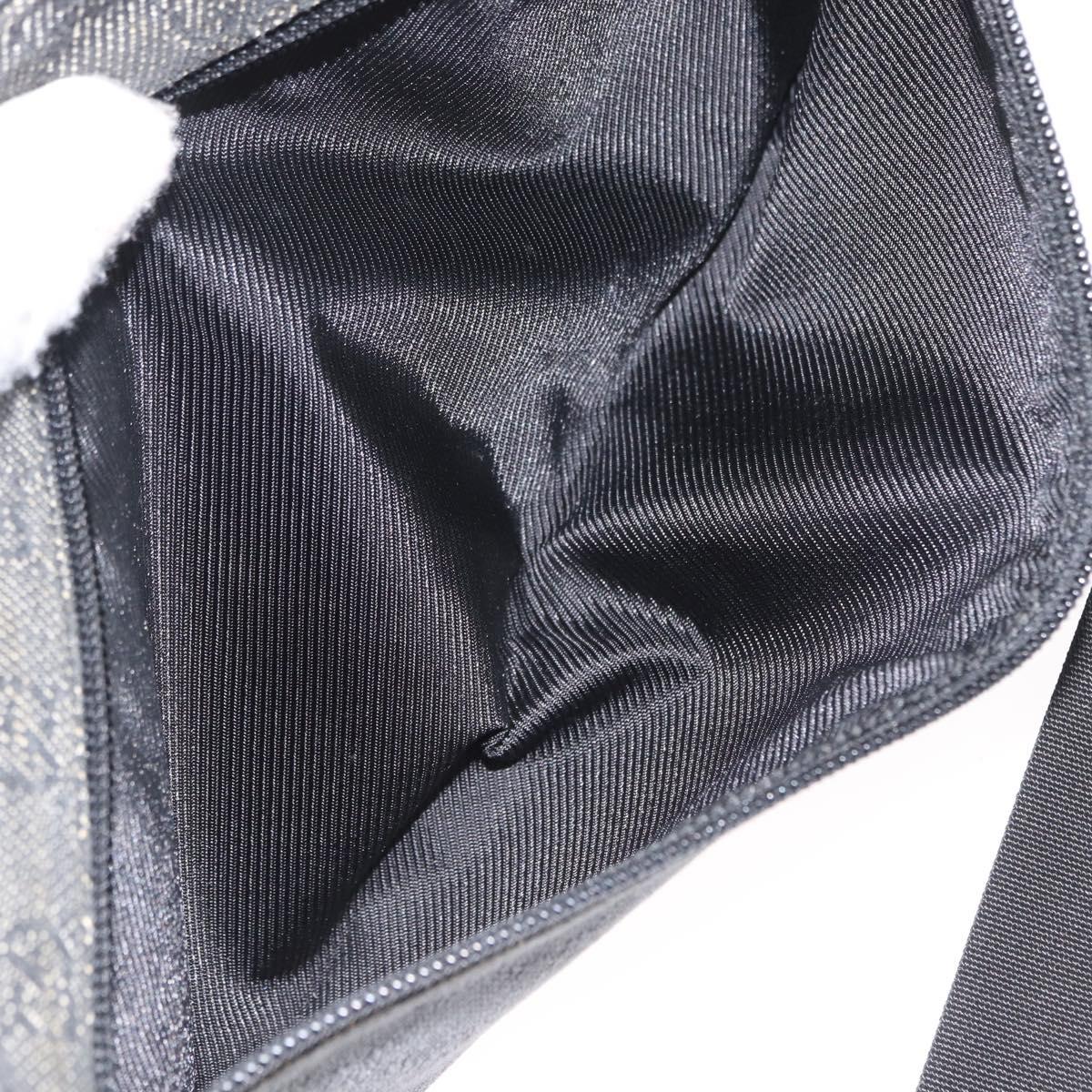 GUCCI GG Canvas Waist bag Black Silver 28566 Auth 172746