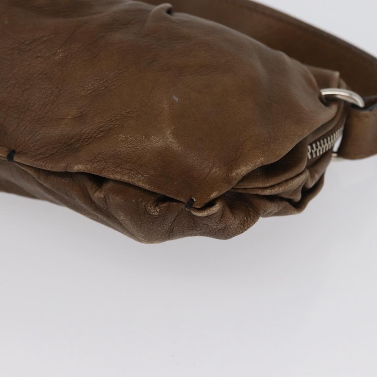 Chloe Shoulder Bag Leather Brown Silver Auth 172747