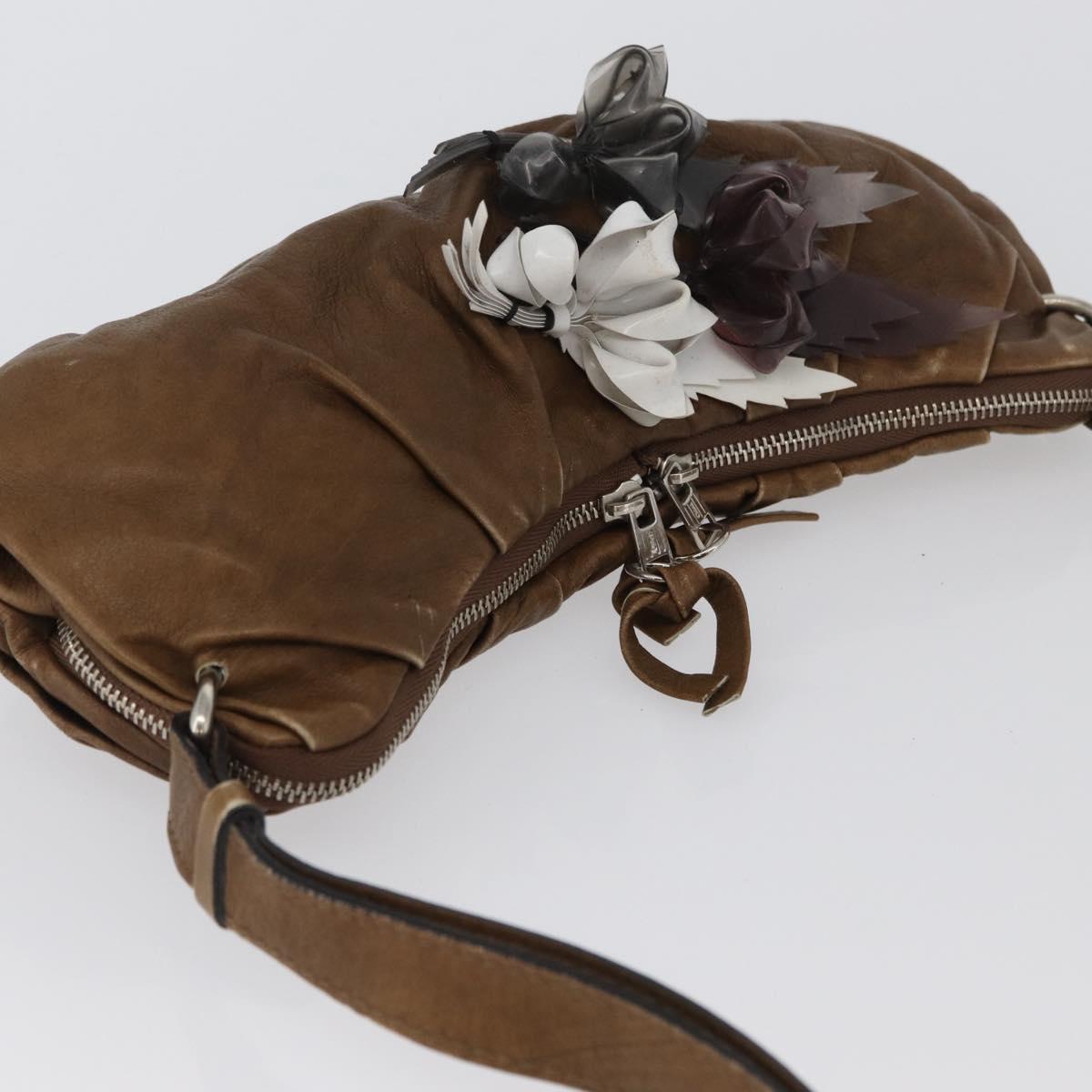 Chloe Shoulder Bag Leather Brown Silver Auth 172747