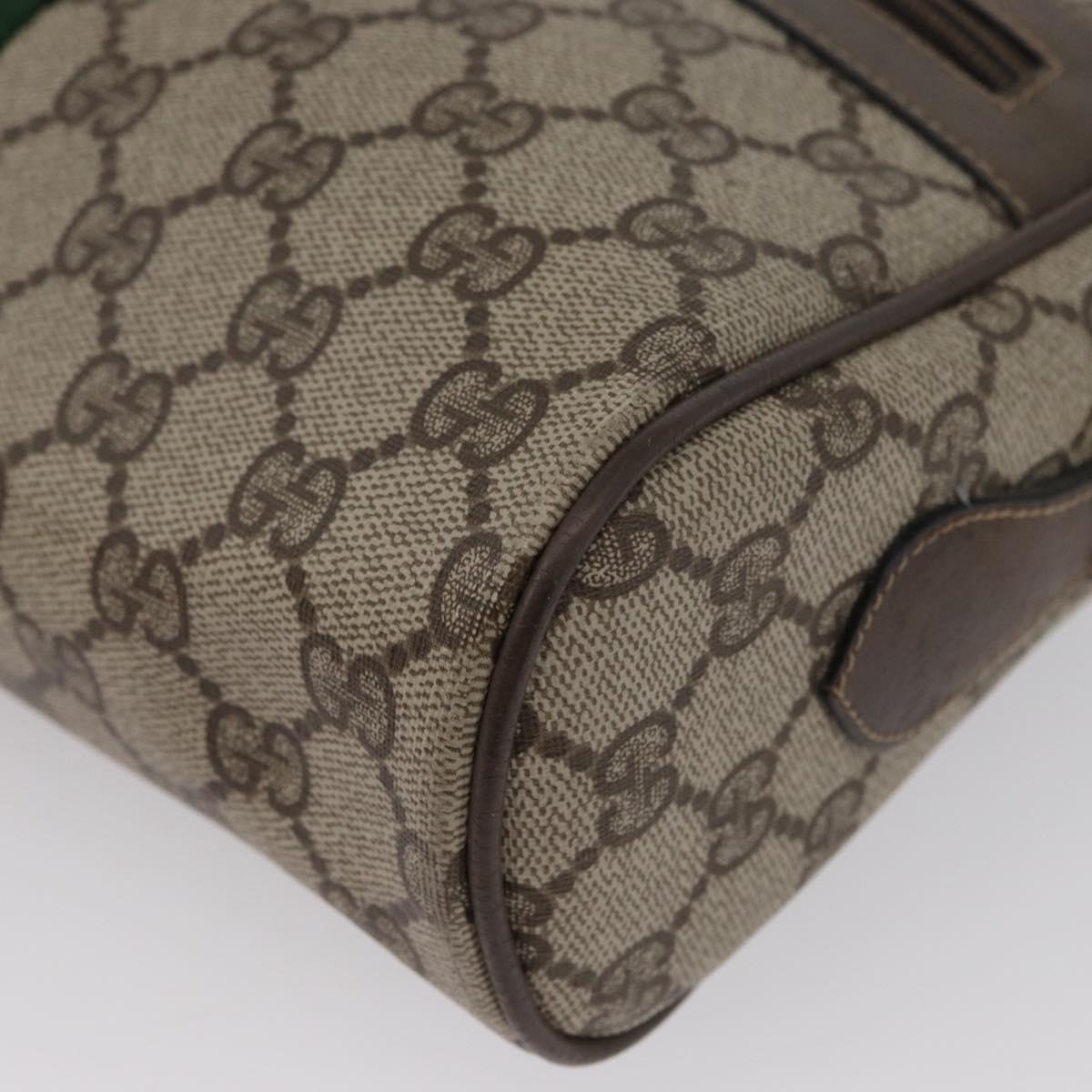 GUCCI GG Supreme Web Sherry Line Bag PVC Beige Red 68 02 005 Auth 172748