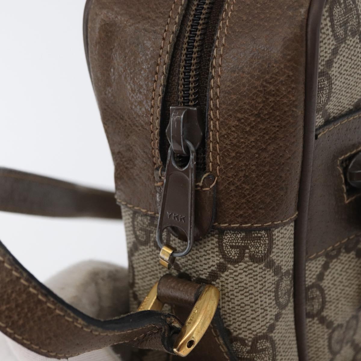 GUCCI GG Supreme Web Sherry Line Bag PVC Beige Red 68 02 005 Auth 172748