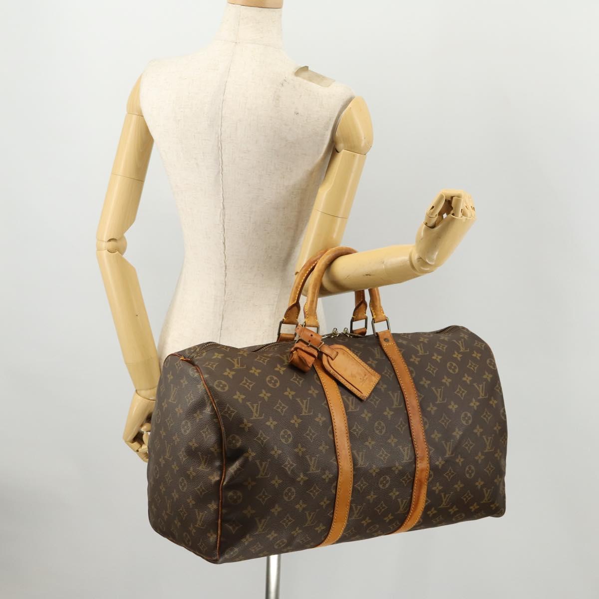 LOUIS VUITTON Monogram Keepall 50 Boston Bag M41426 LV Auth 172759