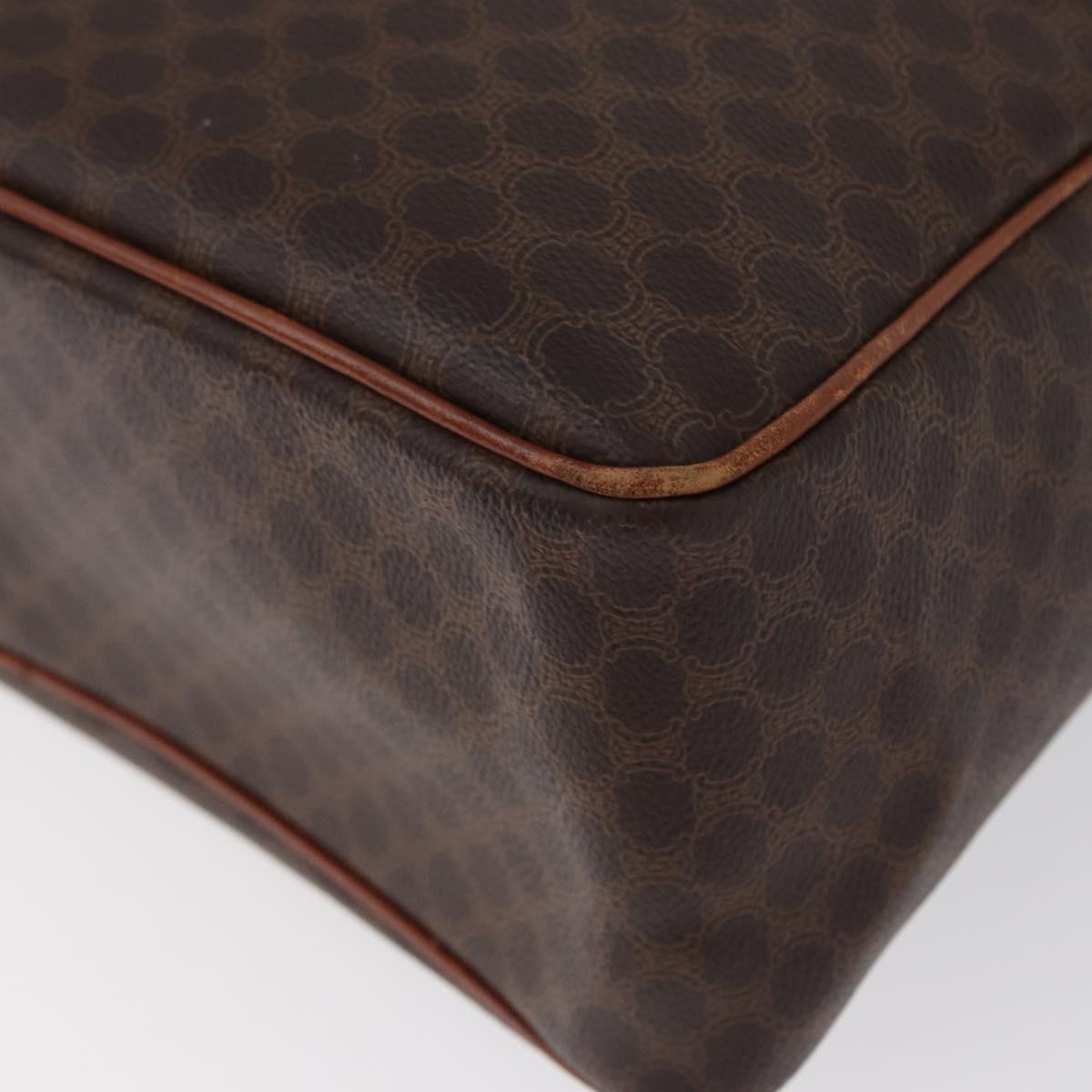 CELINE Macadam Canvas Hand Bag PVC Leather Brown Gold Auth 172767