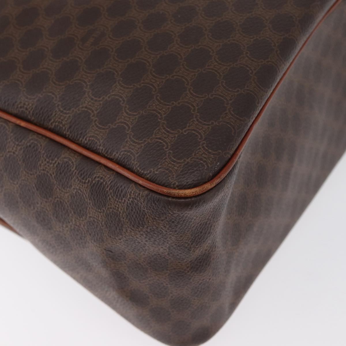 CELINE Macadam Canvas Hand Bag PVC Leather Brown Gold Auth 172767