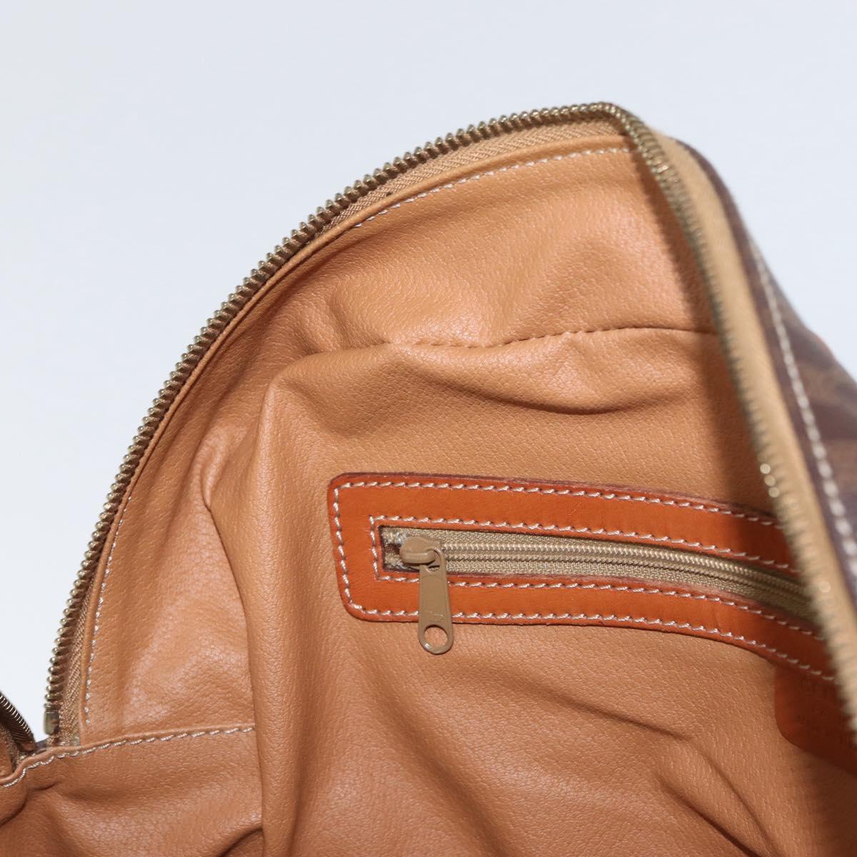 CELINE Macadam Canvas Hand Bag PVC Leather Brown Gold Auth 172767