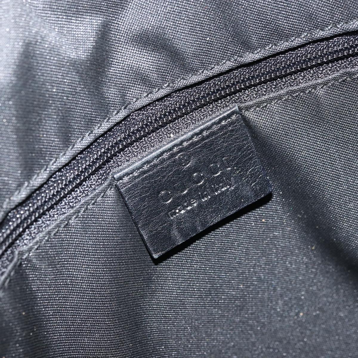 GUCCI GG Canvas Bamboo Shoulder Bag Nylon Black Silver 000 0531 Auth 172773